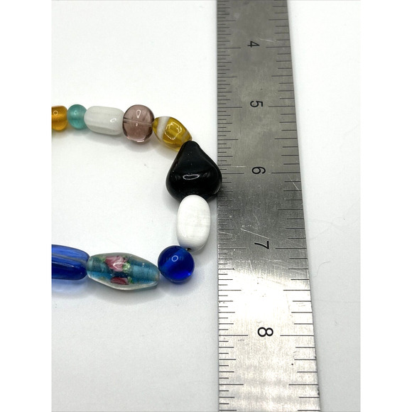 Art Glass Beads Multicolored Stretch Womens Bracelets Lot of 3 Fashion - Picture 9 of 13
